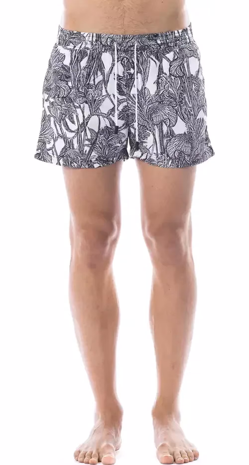 Roberto Cavalli Sport Black Polyester Men Swimwear
