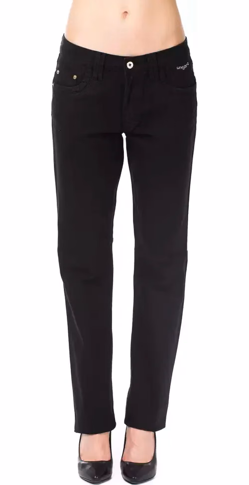 Ungaro Fever Black Cotton Women's Pants