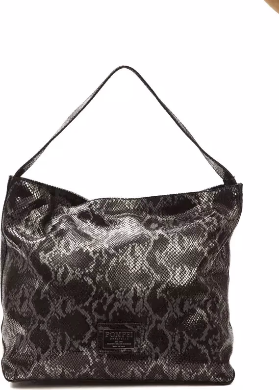 Pompei Donatella Gray Leather Women Shoulder Bag