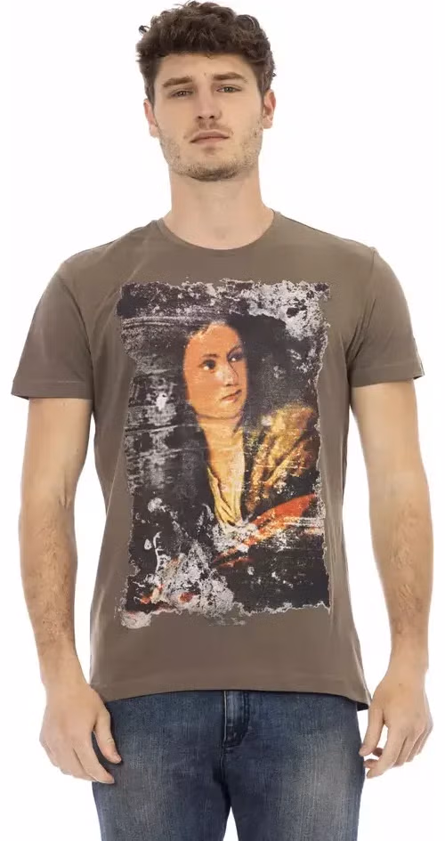 Trussardi Action Brown Cotton Men T-Shirt