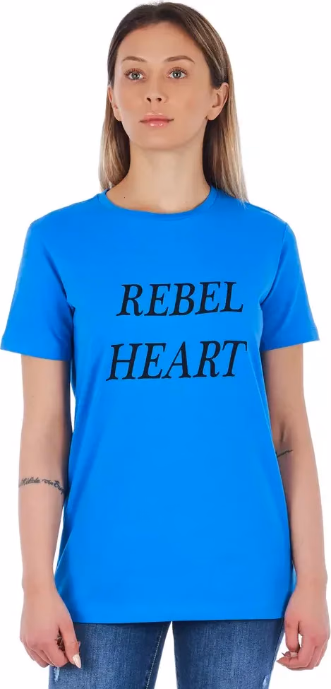 Frankie Morello Light Blue Cotton Women T-Shirt