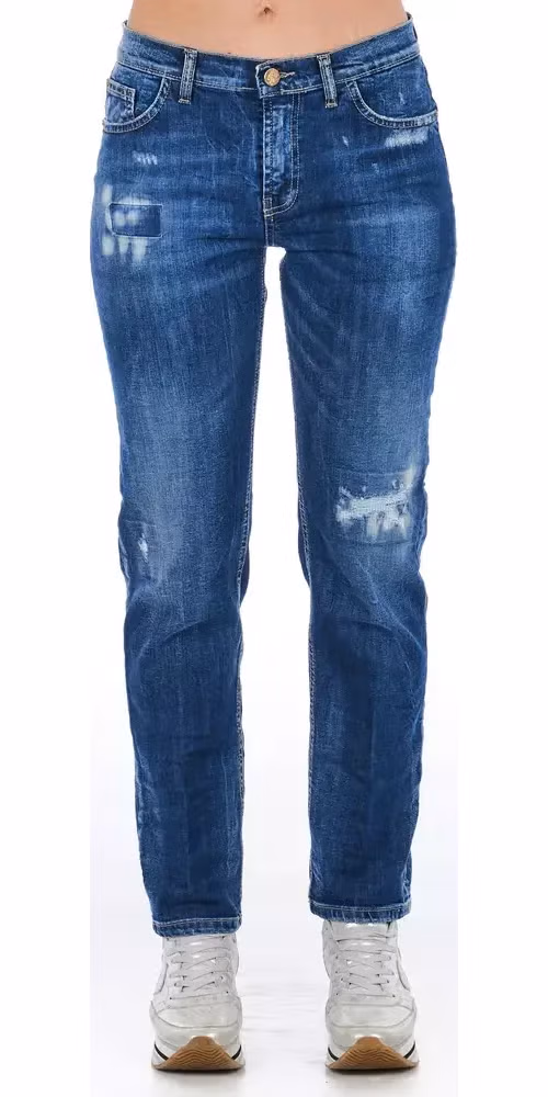 Frankie Morello Blue Cotton Women Jeans