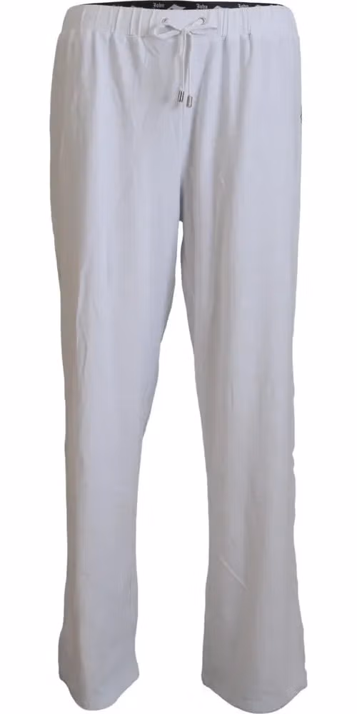 John Galliano White Cotton Logo Loose Men Pants