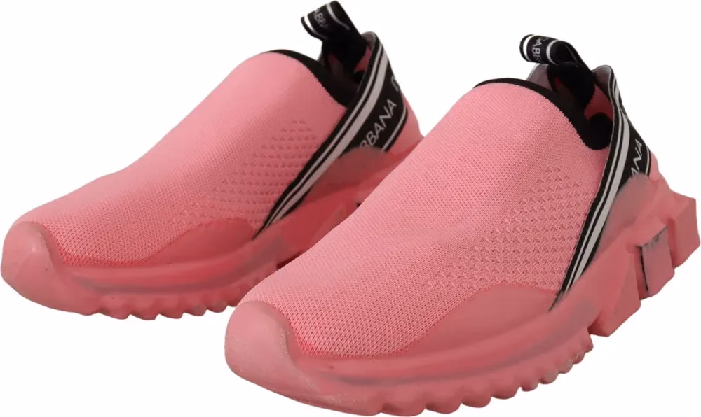 Dolce & Gabbana Pink Low Top Slip On Casual Sorrento Sneakers