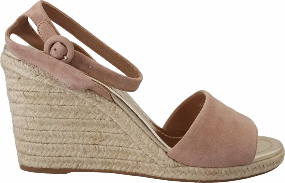 Prada Pink Suede Leather Ankle Strap Sandals