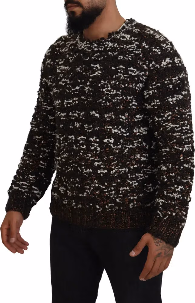 Dolce & Gabbana Brown Knitted Wool Fatto A Mano Sweater