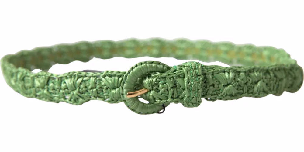 Dolce & Gabbana Green Viscose Weaved Skinny Waist Belt