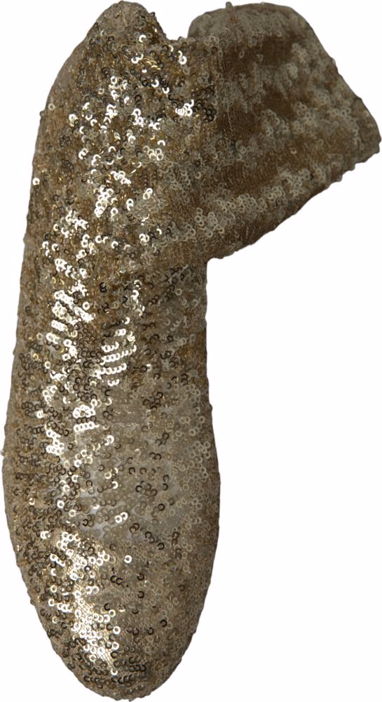 Dolce & Gabbana Gold Sequined Short Boots Stretch Shoes