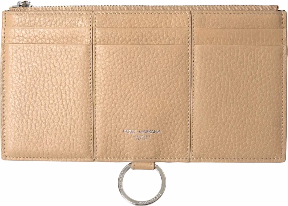 Dolce & Gabbana Beige Leather Shoulder Cardholder Shoulder Strap Wallet