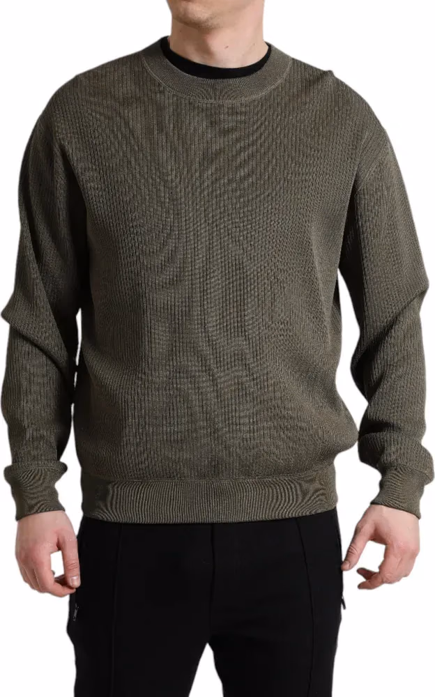 Dolce & Gabbana Green Viscose Crew Neck Men Pullover Sweater