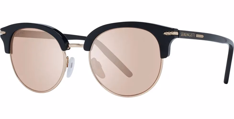 Serengeti Black Acetate & Metal Sunglasses