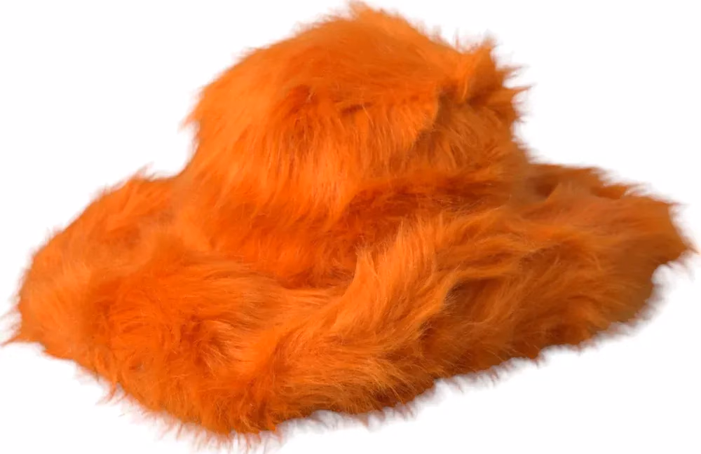 Dolce & Gabbana Orange Faux Fur Polyester Fedora Hat