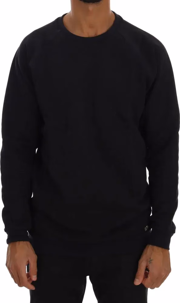 Daniele Alessandrini Blue Crewneck Cotton Sweater