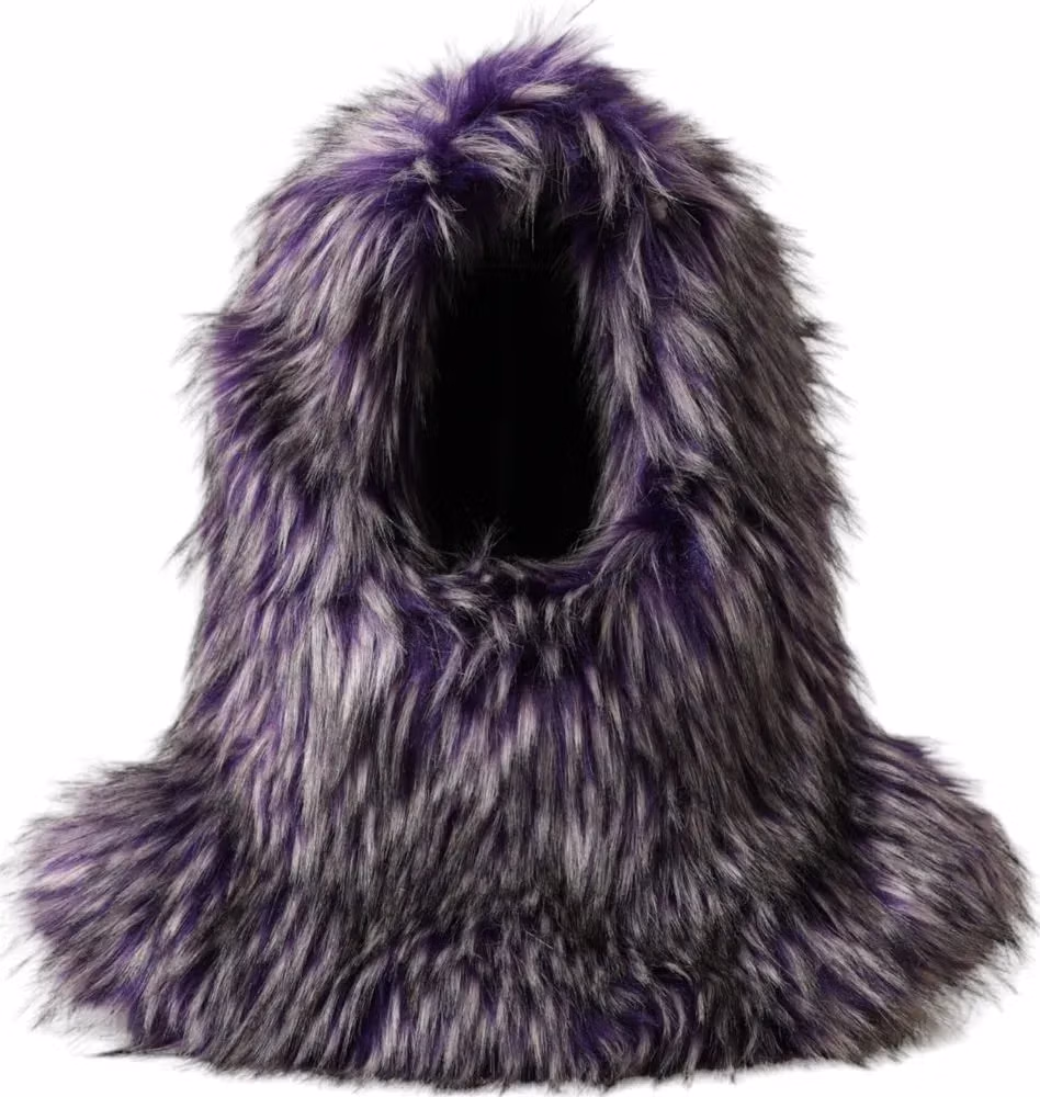 Dolce & Gabbana Purple Faux Fur Whole Head Wrap Hat