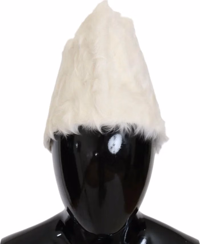 Dolce & Gabbana White Xiangao Lamb Fur Beanie
