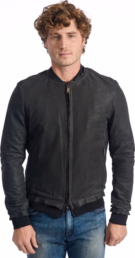 Roberto Pepe Luxury Gray Lambskin Men Jacket