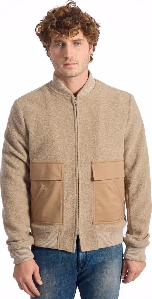 Roberto Pepe Luxury Beige Wool Men Jacket