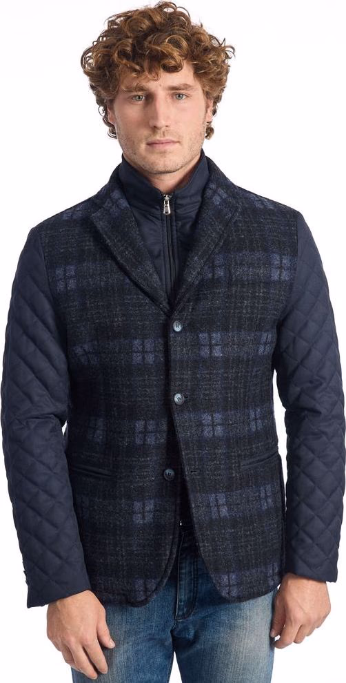 Roberto Pepe Luxury Blue Wool Men Jacket