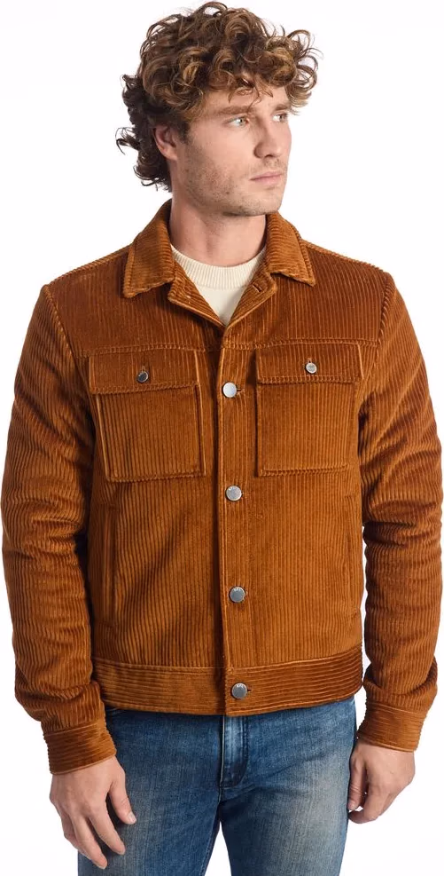 Roberto Pepe Luxury Brown Cotton Men Jacket