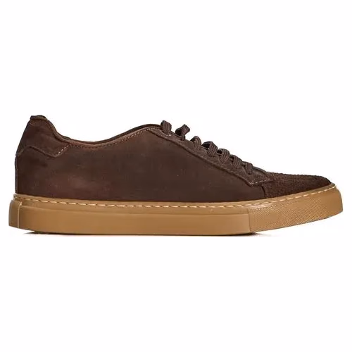 Roberto Pepe Luxury Brown Calfskin Men Sneaker