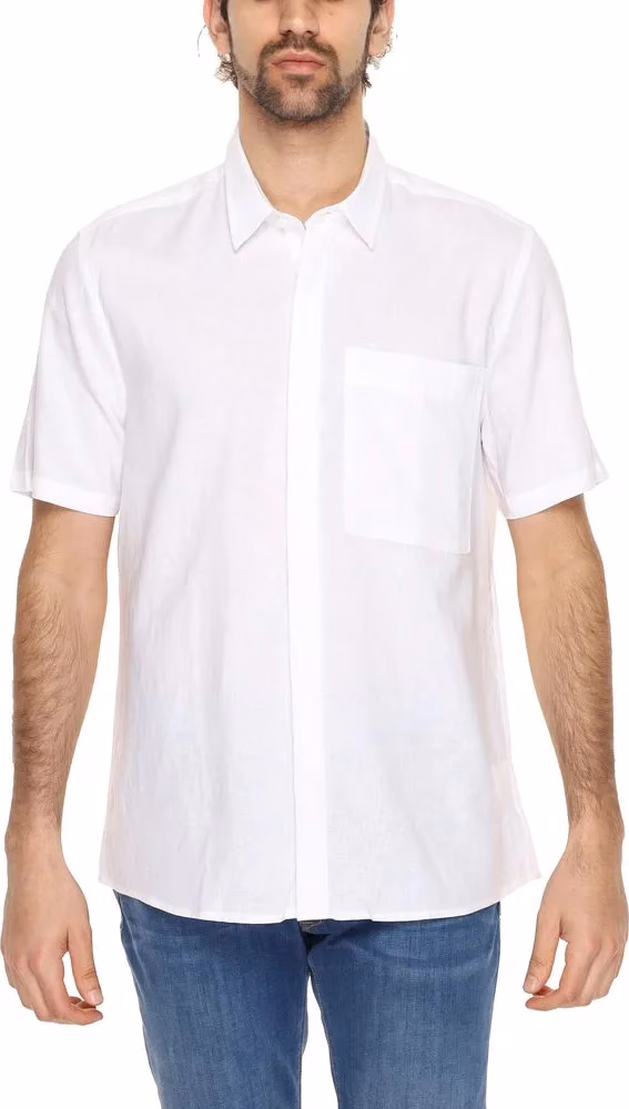 Antony Morato White Linen Shortsleeve Shirt