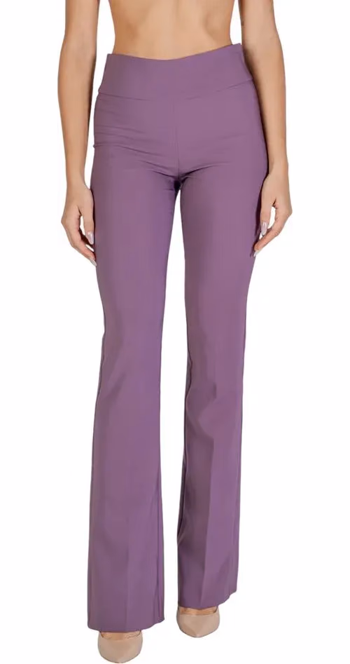 Sandro Ferrone Purple Polyester Flared Pants