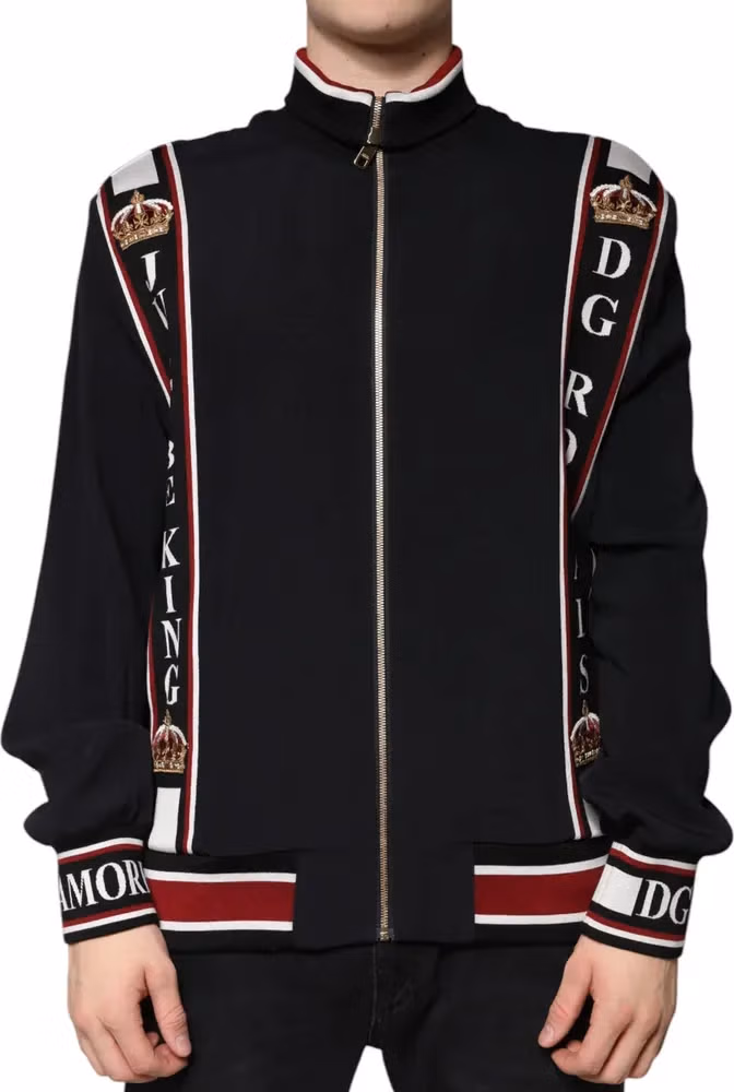 Dolce & Gabbana Black DG King Full Zip Sweatshirt Sweater