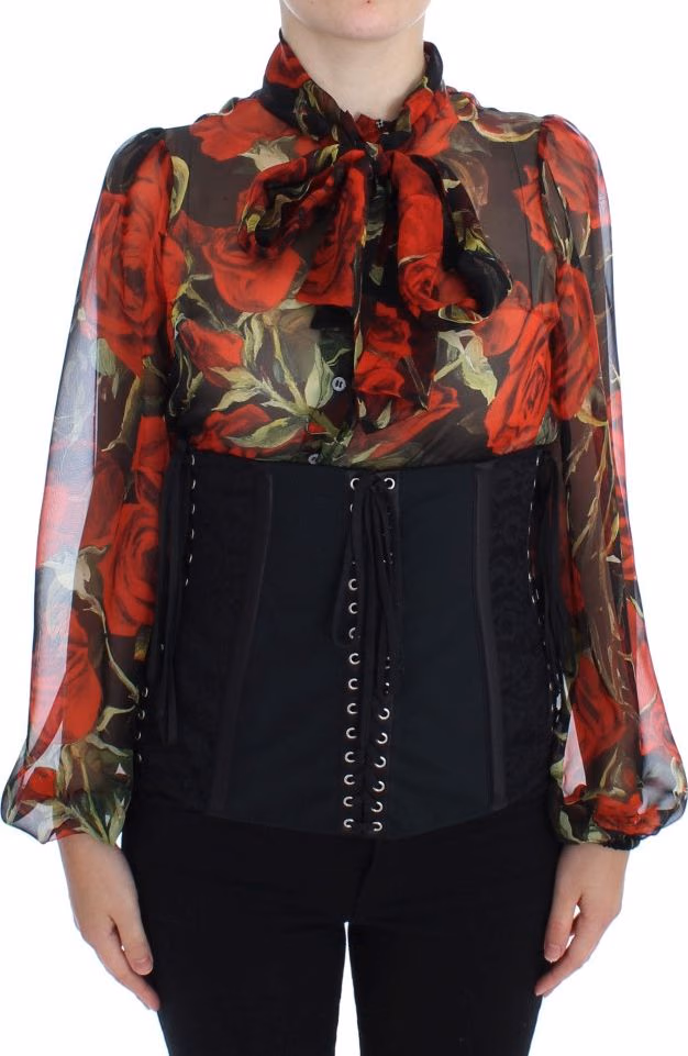 Dolce & Gabbana Black Stretch Corset Waist Strap Belt