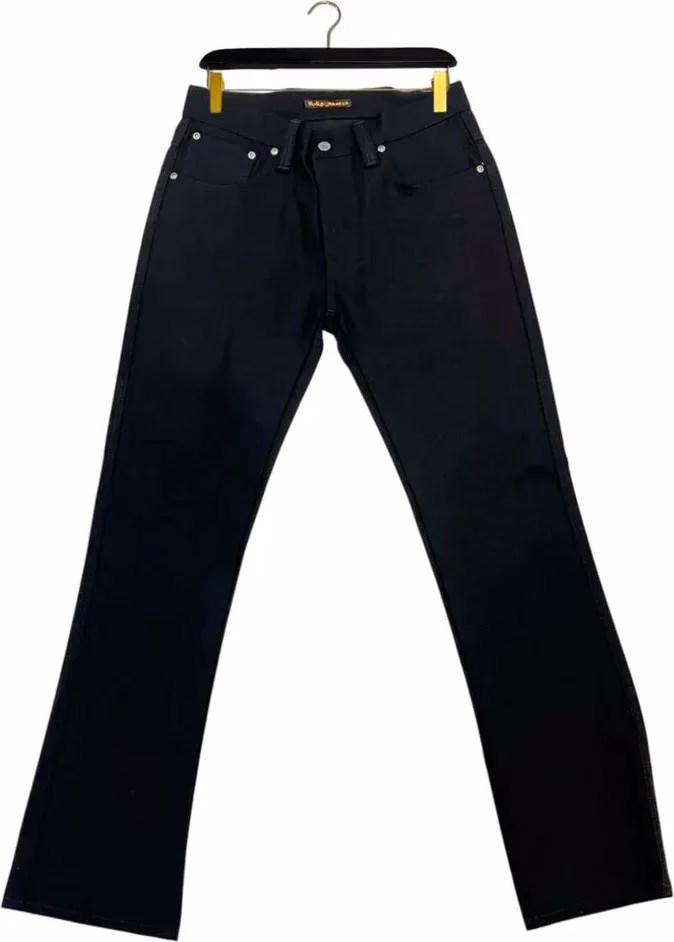Nudie Jeans Black Cotton Men Jeans