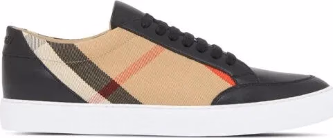 Burberry Black Leather New Salmond Sneakers