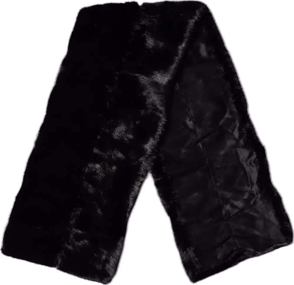 Dolce & Gabbana Black Fur Shawl Neck Wrap Cover Collar Scarf