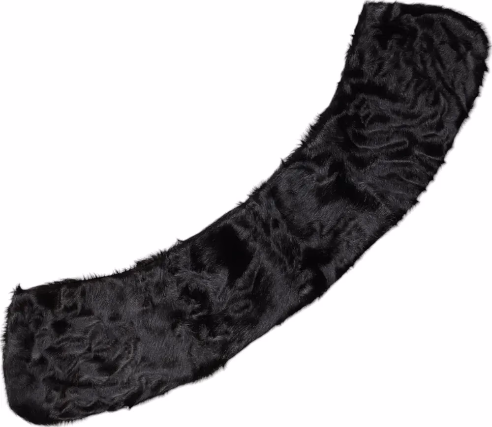 Dolce & Gabbana Black Lamb Fur Collar Women Neck Wrap Scarf