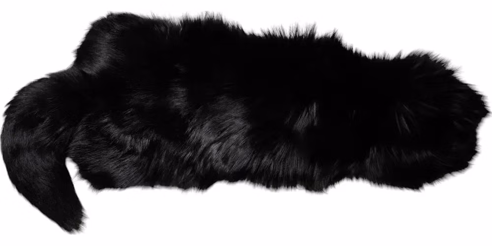 Dolce & Gabbana Black Fox Fur Neck Wrap Warmer Winter Scarf