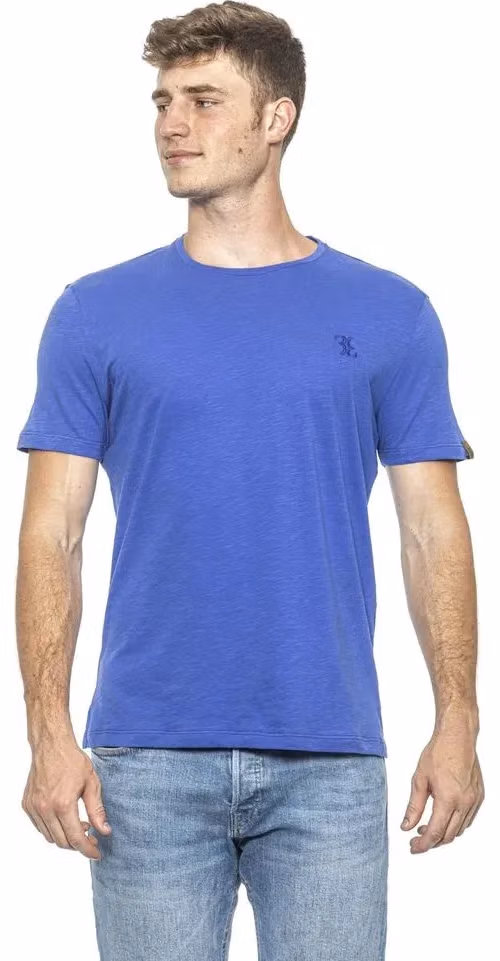Billionaire Italian Couture Light Blue Cotton T-Shirt