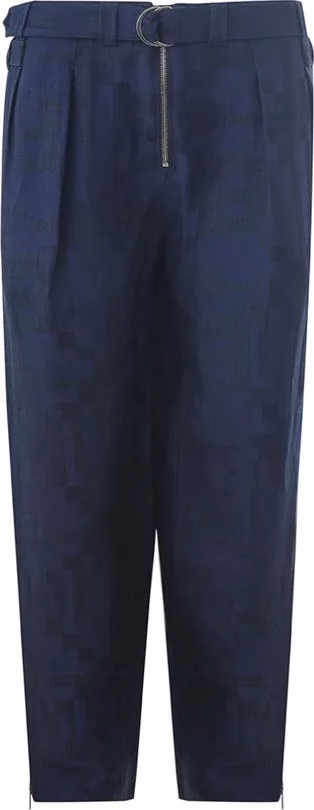 Emporio Armani Blue Linen Casual Pants