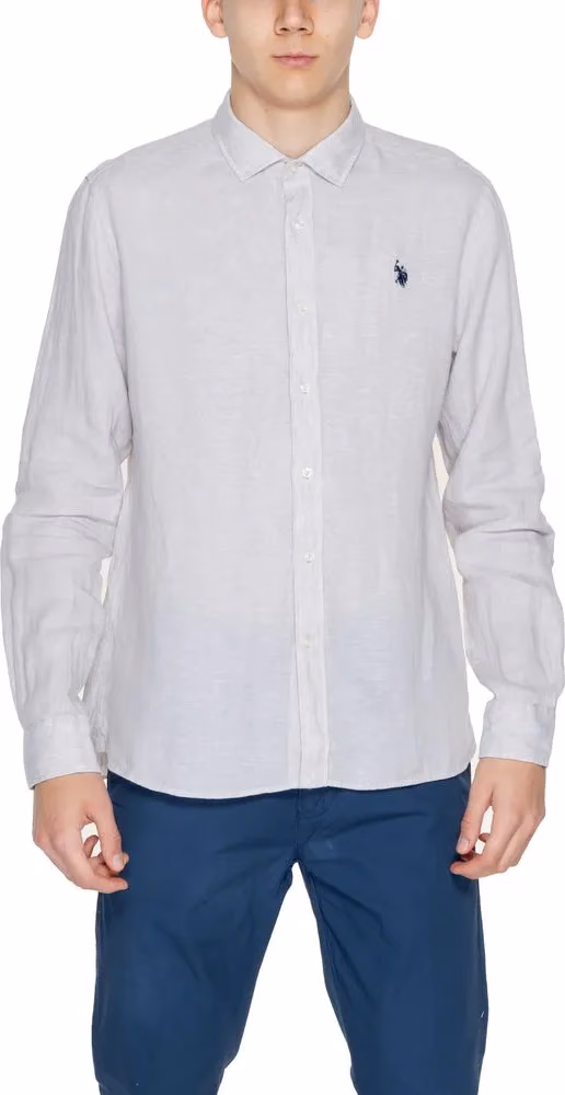U.S. POLO ASSN. Beige Linen Dress Shirt