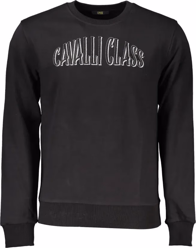 Cavalli Class Black Cotton Men Sweatshirt