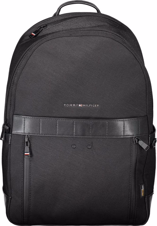 Tommy Hilfiger Black Nylon Men Backpack