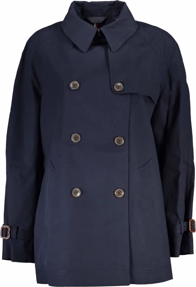 Tommy Hilfiger Blue Cotton Women's Trench Coat