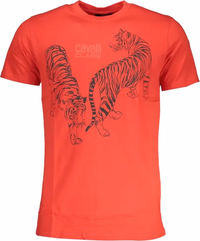 Cavalli Class Red Cotton Men T-Shirt