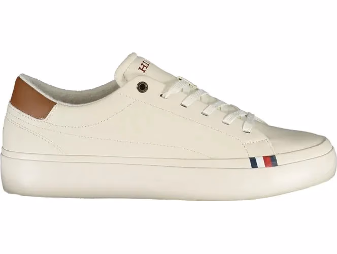 Tommy Hilfiger White Polyurethane Men Sneaker