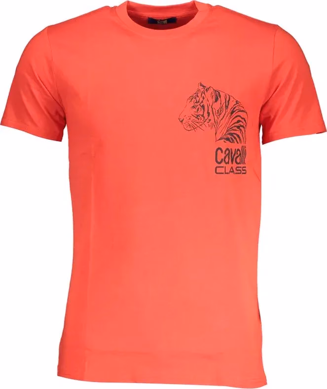Cavalli Class Rosso Cotton Men T-Shirt