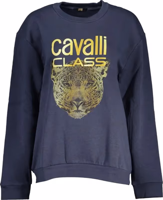 Blue Polyester Women Sweatshirt