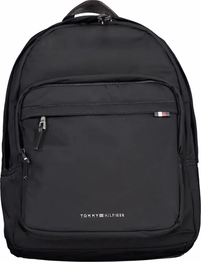 Tommy Hilfiger Black Polyester Men Backpack