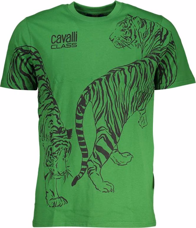 Cavalli Class Verde Cotton Men T-Shirt
