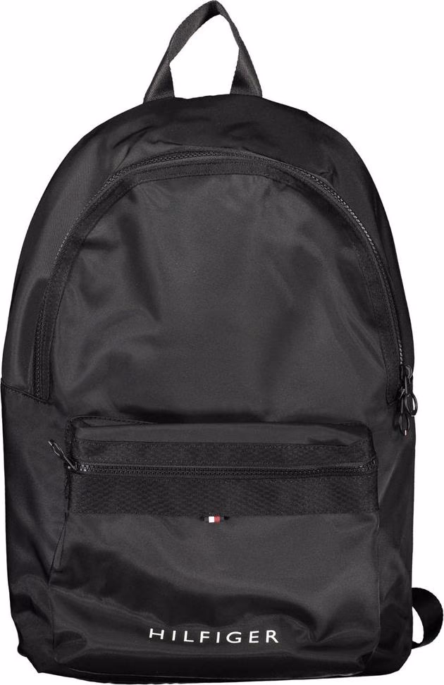 Tommy Hilfiger Black Polyester Men Backpack