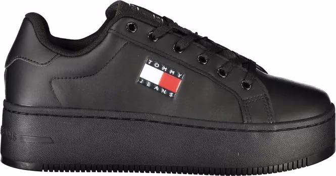 Tommy Hilfiger Black Polyurethane Women's Sneaker