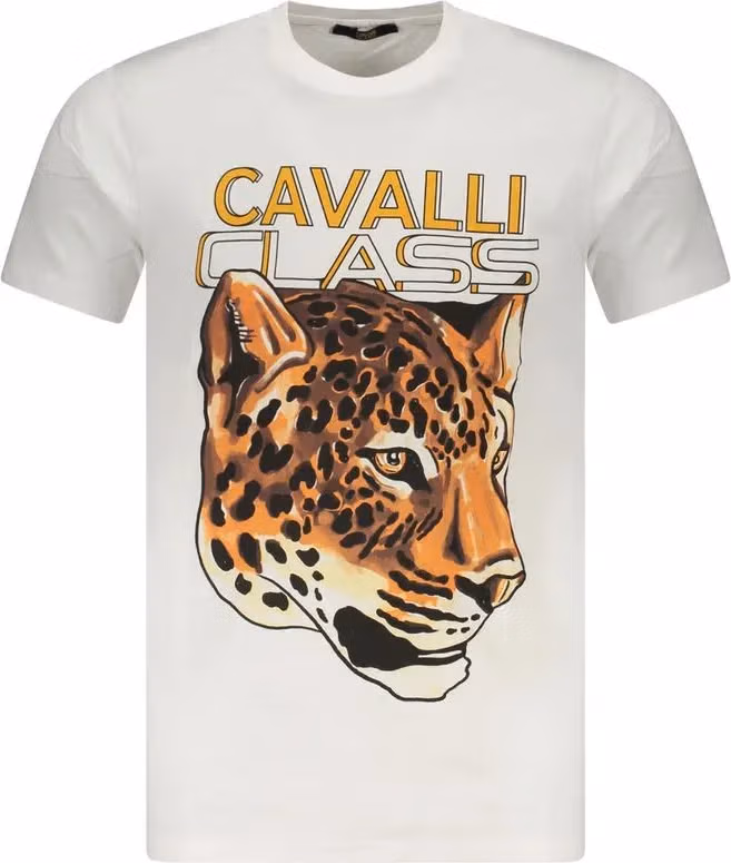 Cavalli Class Bianco Cotton Men T-Shirt