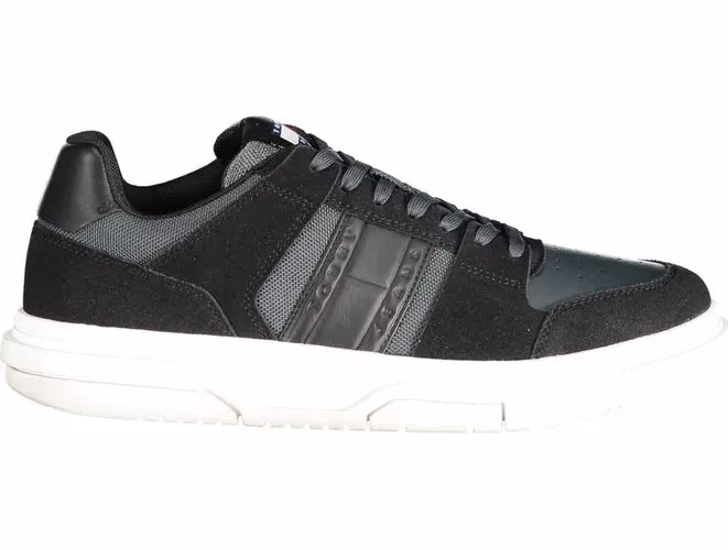 Tommy Hilfiger Black Leather Men Sneaker