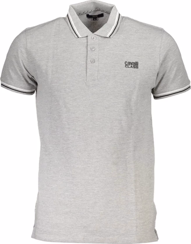 Cavalli Class Grigio Cotton Men Polo
